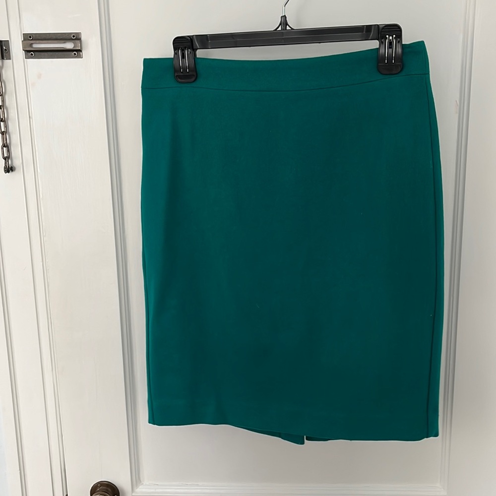 Emerald wool pencil skirt
